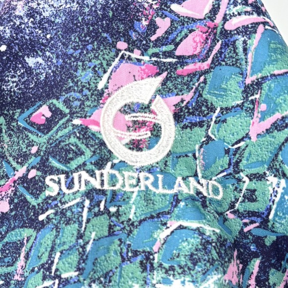 Vtg Sunderland of Scotland Weatherbeater Print Pullover Sz L Windbreaker Blue - Picture 3 of 11